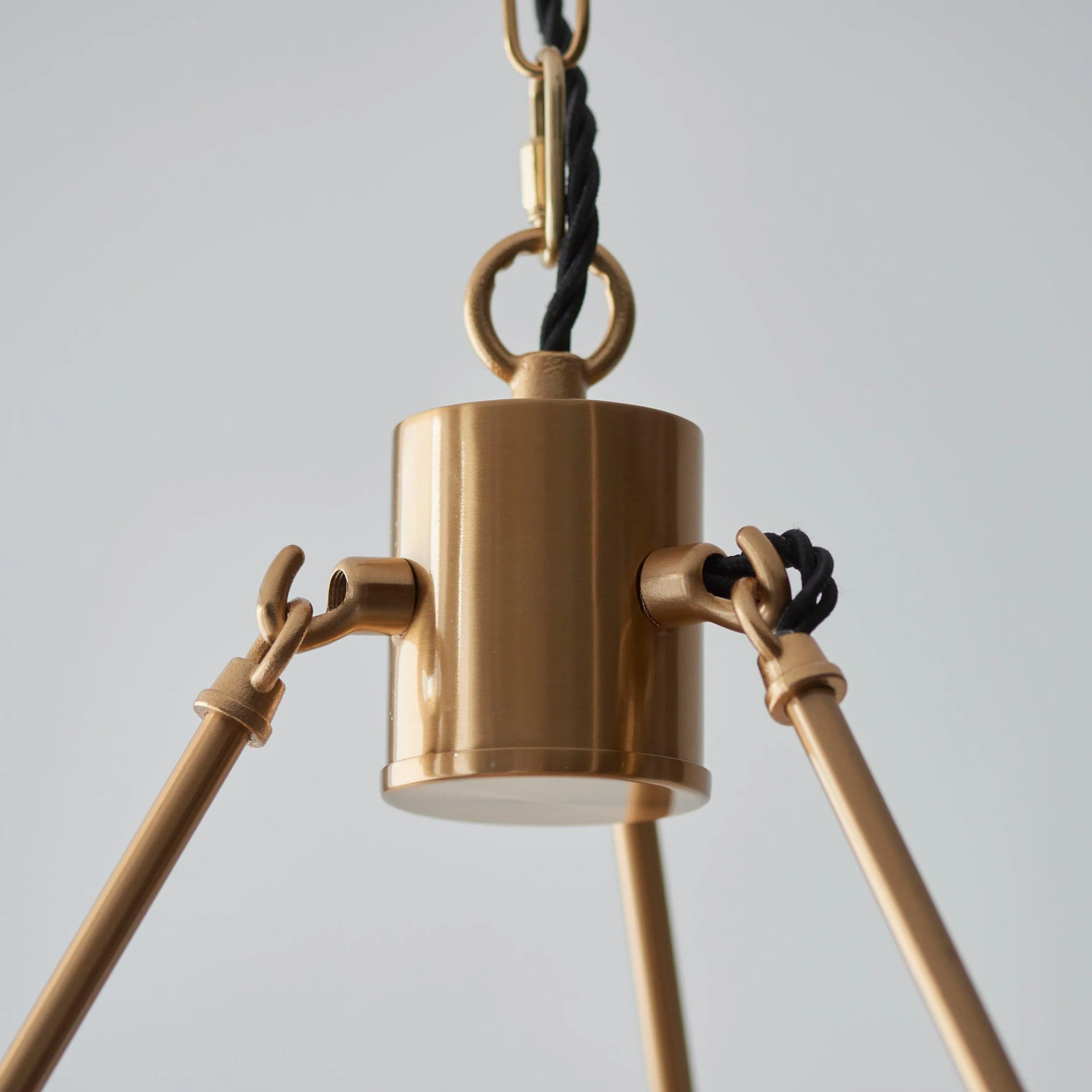 Chester Large Brass Ceiling Pendant Light With White Ivy 16cm Shades