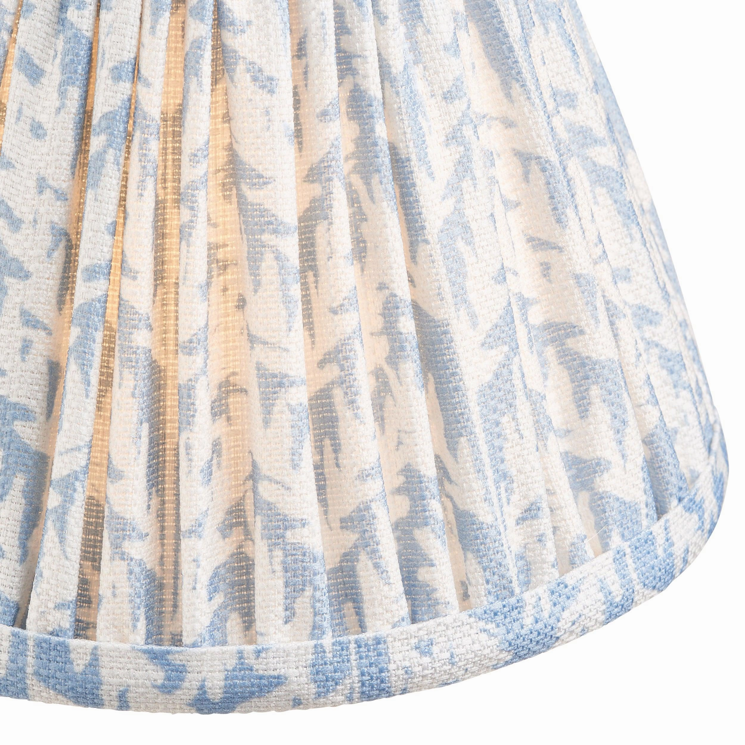 Chester Brass Ceiling Pendant Light With Blue Leaf 16cm Shades