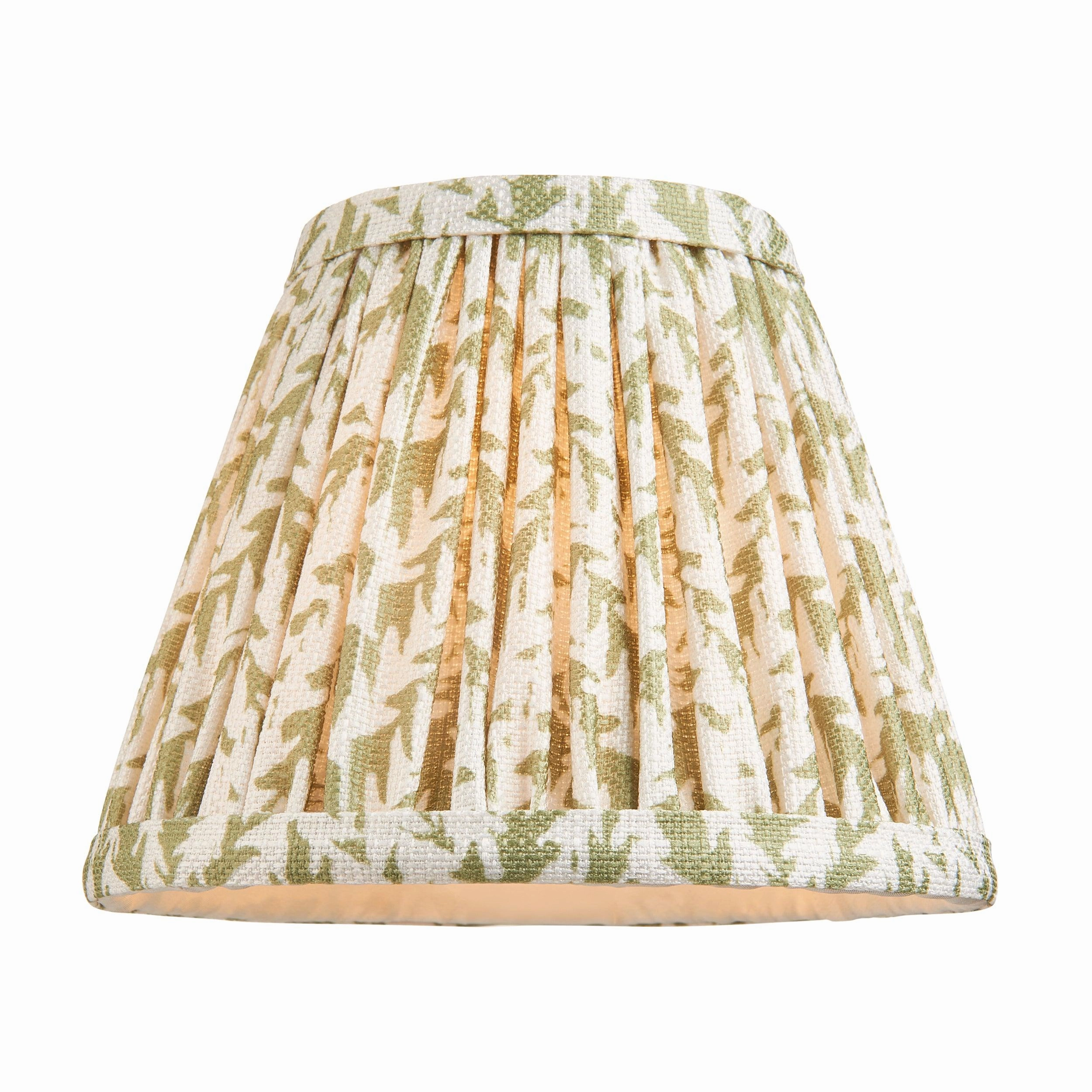 Chester Brass Ceiling Pendant Light With Green Leaf 16cm Shades
