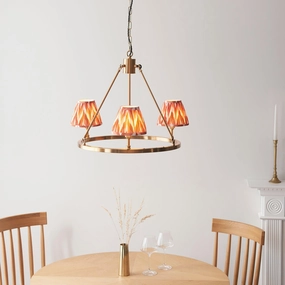 Chester Brass Ceiling Pendant Light With Orange Zigzag 16cm Shades sleek LED ceiling lamp