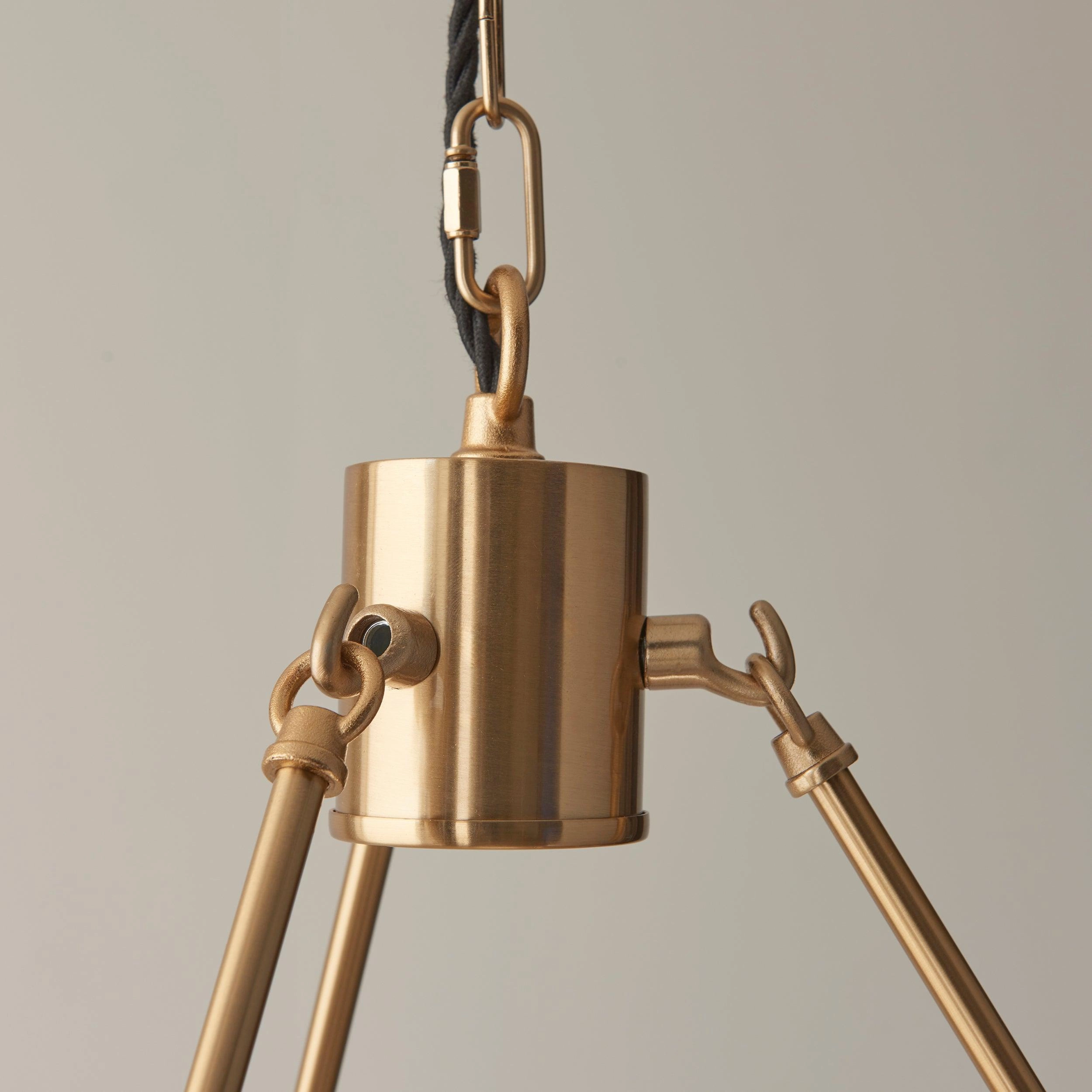 Chester Brass Ceiling Pendant Light With Pink Ripple 16cm Shades