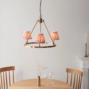 Chester Brass Ceiling Pendant Light With Pink Ripple 16cm Shades sleek LED ceiling lamp