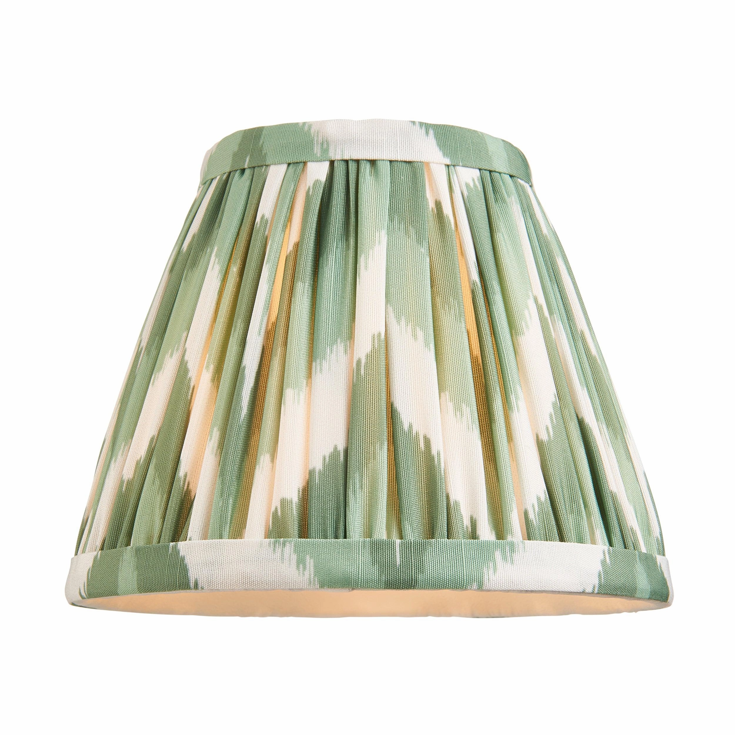 Chester Large Brass Ceiling Pendant Light With Green Zigzag 16cm Shades
