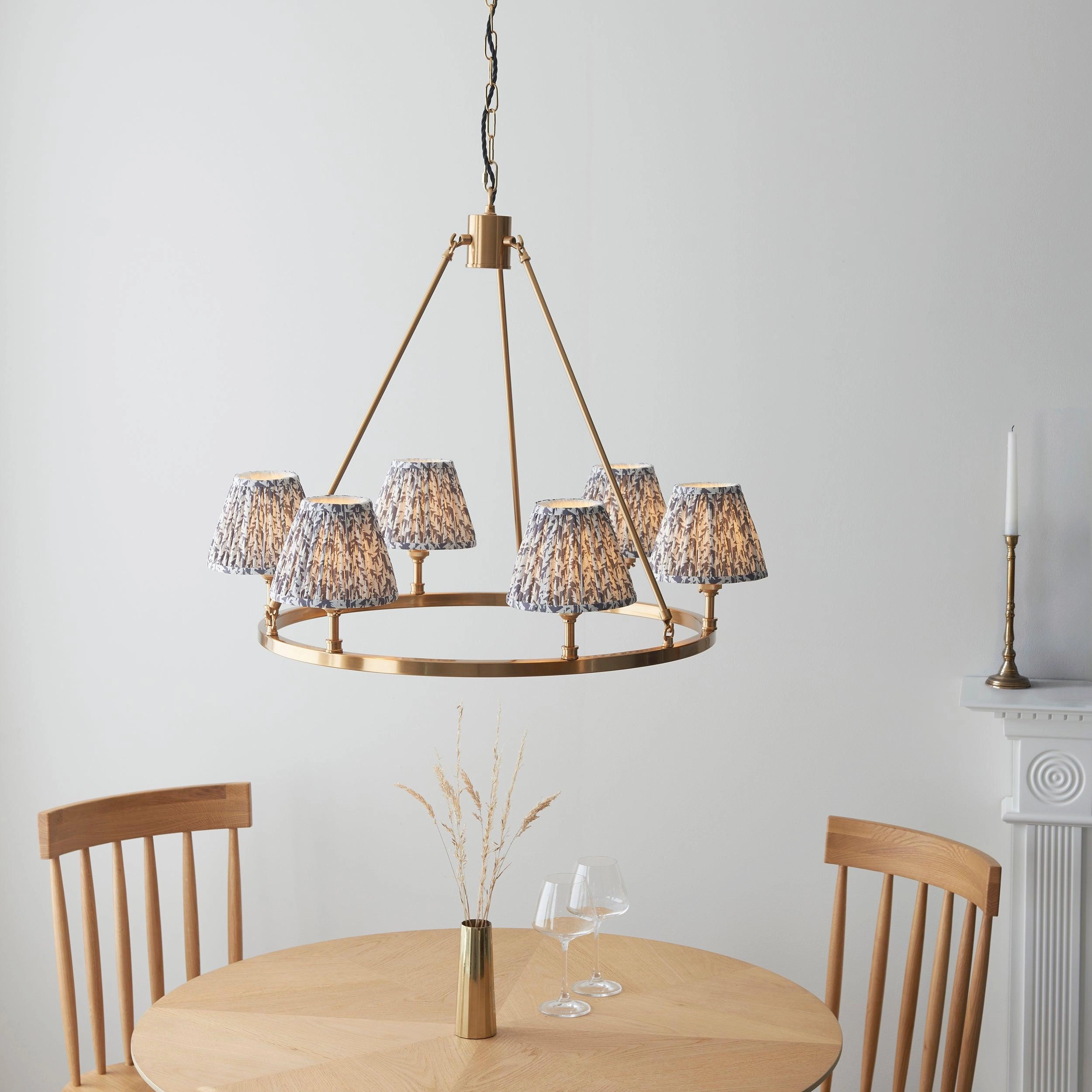 Chester Large Brass Ceiling Pendant Light With Grey Leaf 16cm Shades sleek LED ceiling lamp