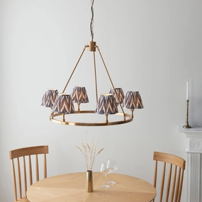 Chester Large Brass Ceiling Pendant Light With Grey Zigzag 16cm Shades sleek LED ceiling lamp
