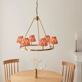 Chester Large Brass Ceiling Pendant Light With Orange Zigzag16cm Shades sleek LED ceiling lamp