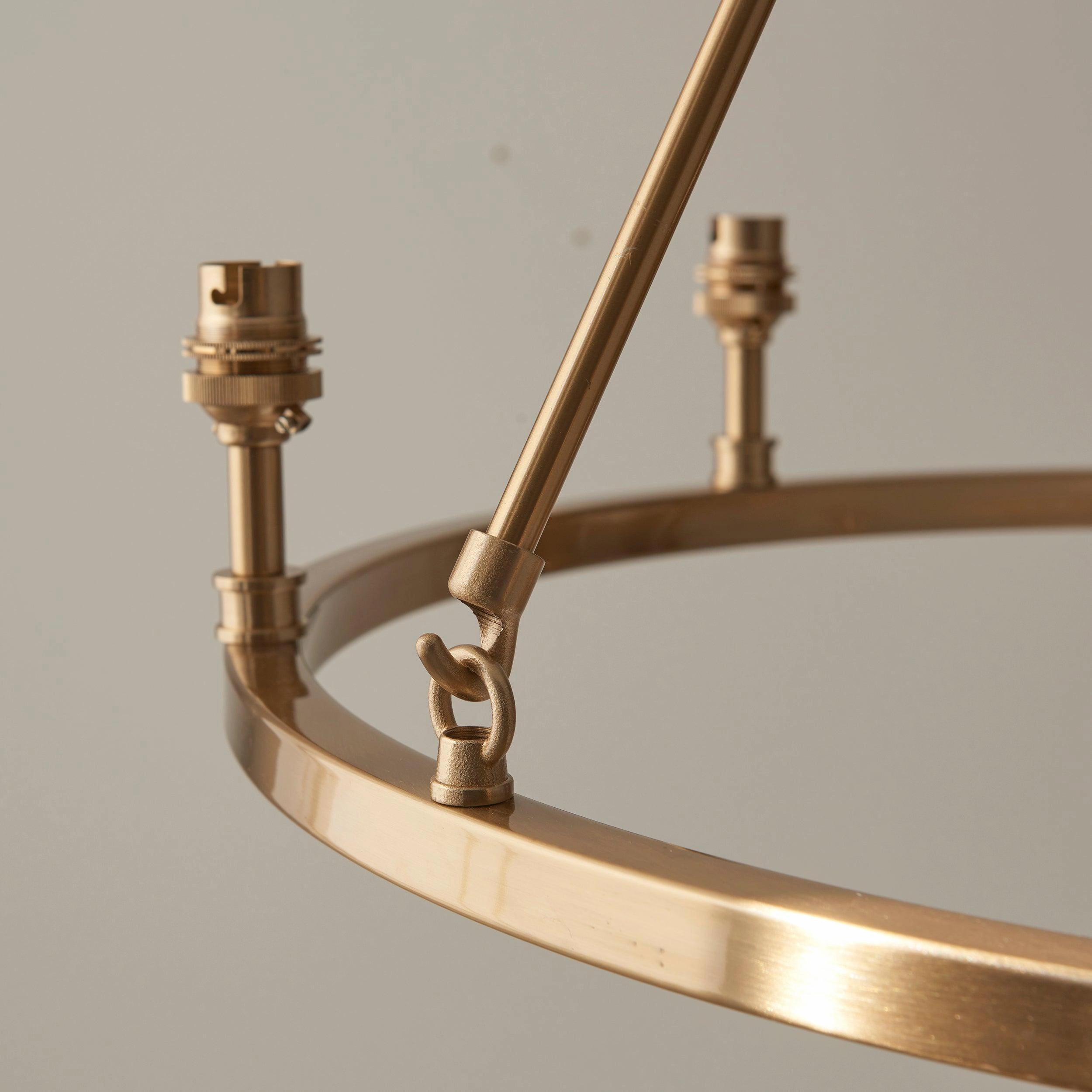 Chester Large Brass Ceiling Pendant Light With Shell Blue Leaf 16cm Shades