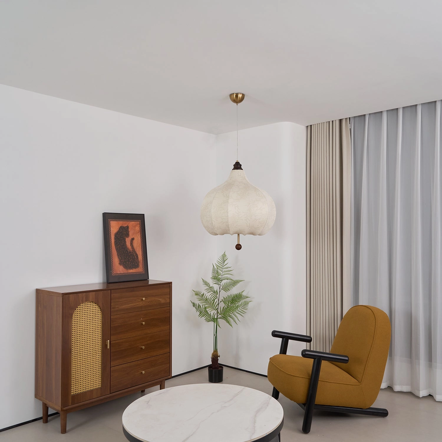 Chestnut Fabric Pendant Light