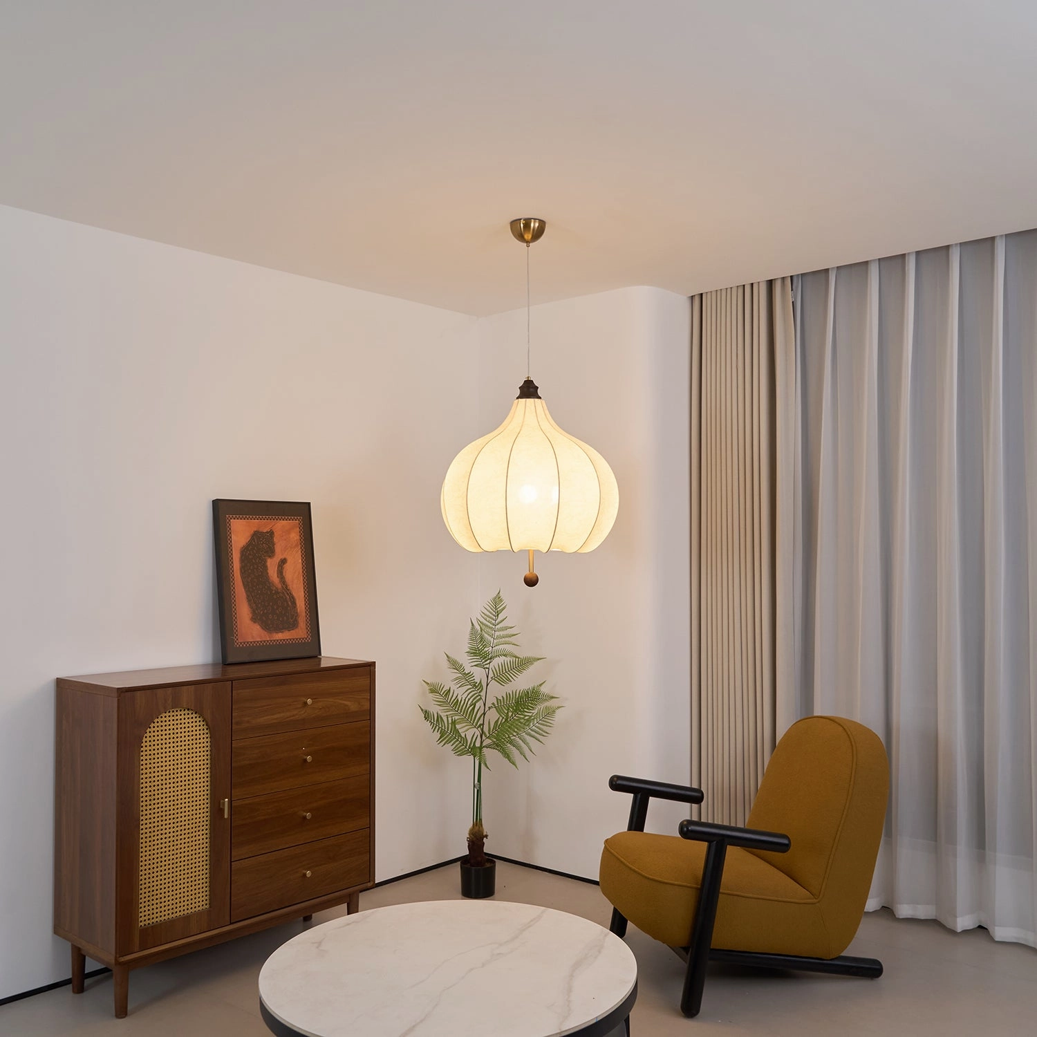 Chestnut Fabric Pendant Light