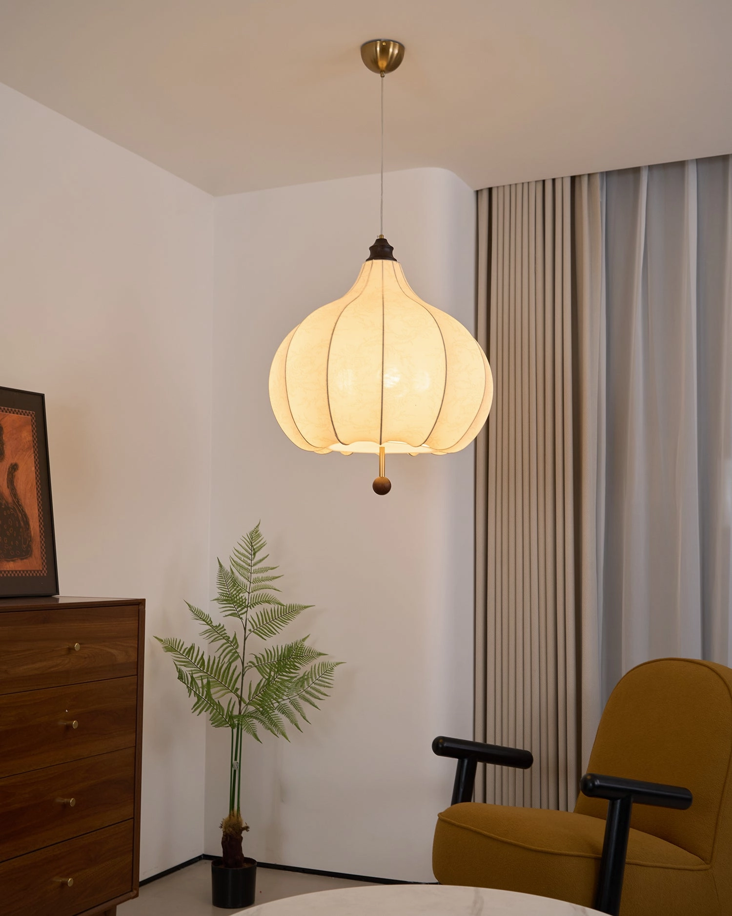 Chestnut Fabric Pendant Light