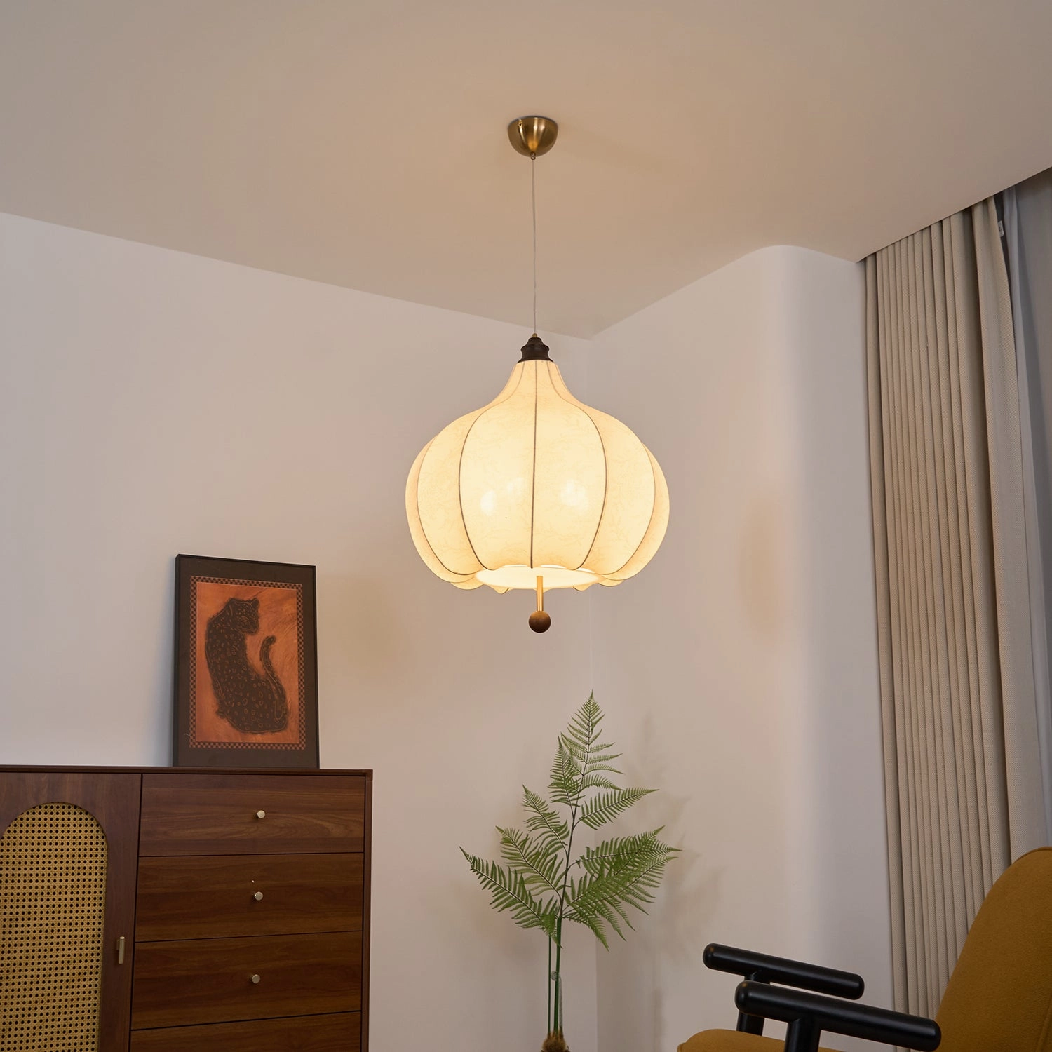 Chestnut Fabric Pendant Light