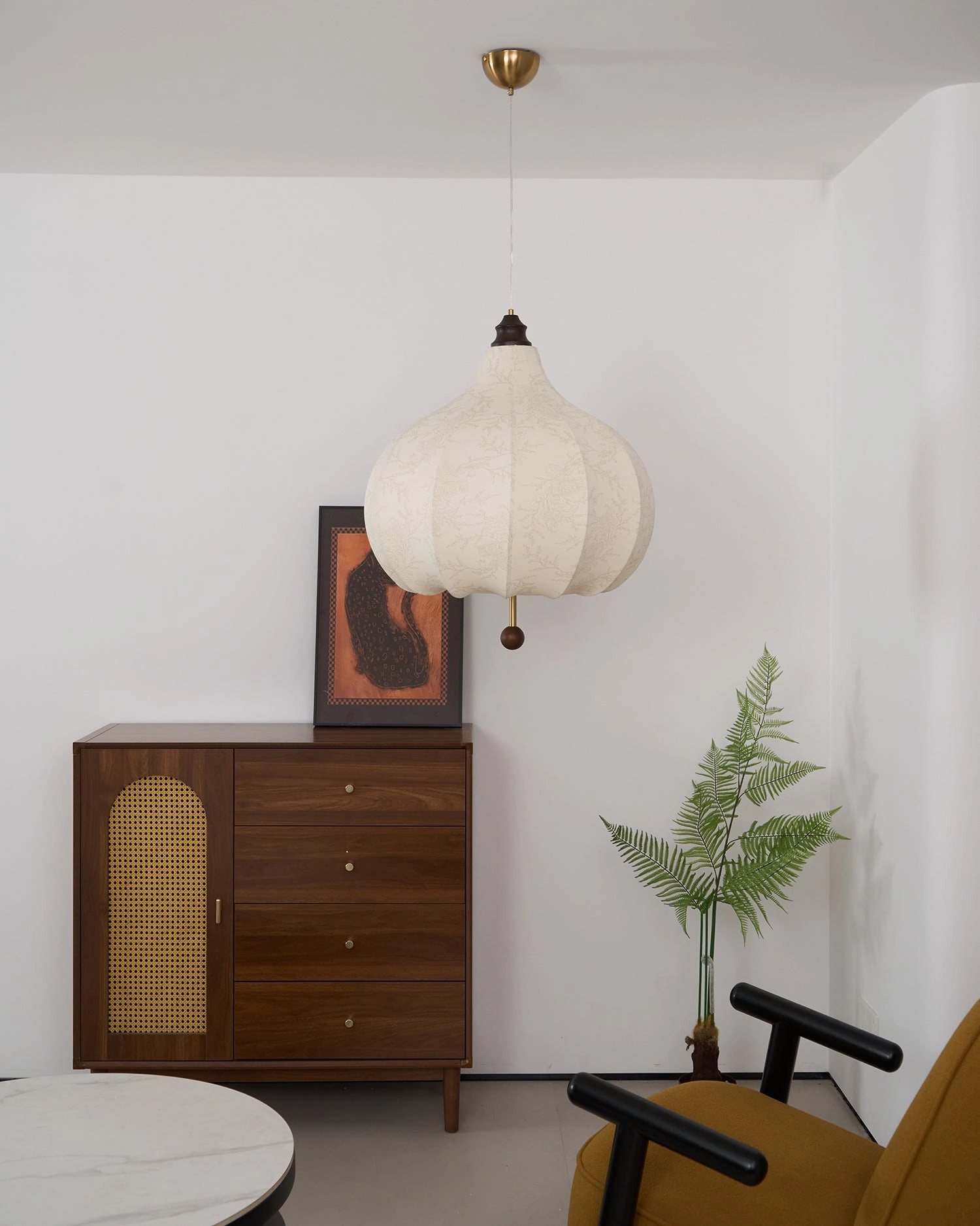 Chestnut Fabric Pendant Light