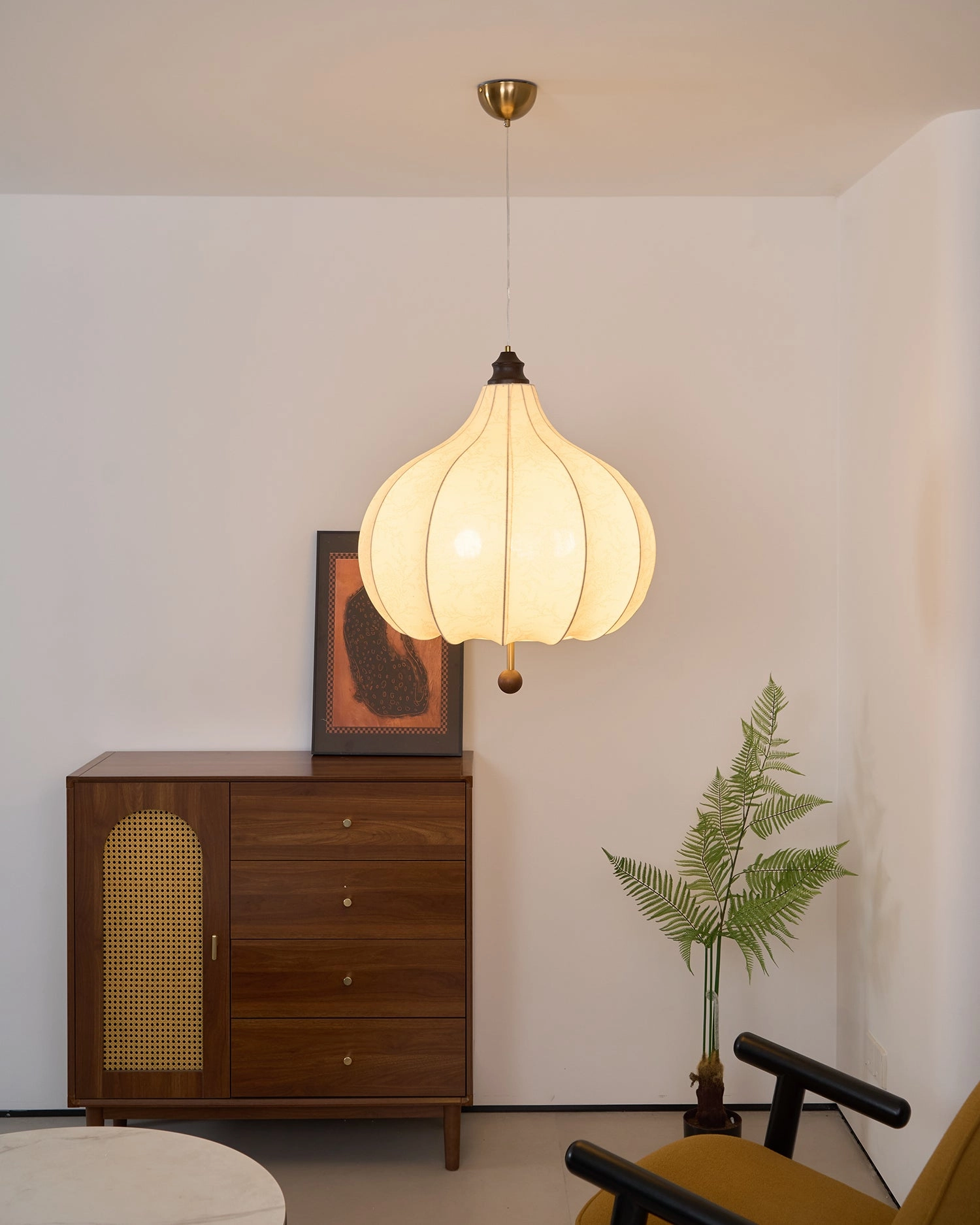 Chestnut Fabric Pendant Light