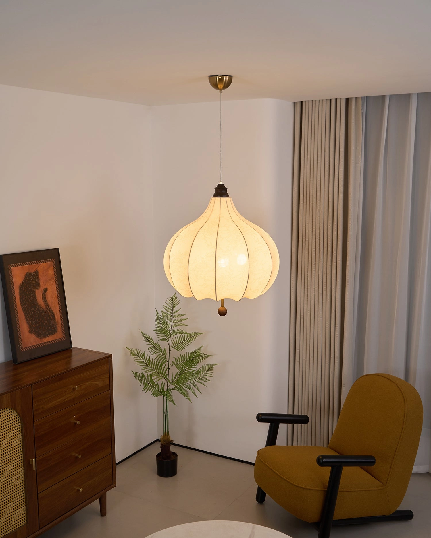 Chestnut Fabric Pendant Light