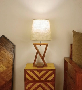 Chloe Brown Wooden Table Lamp with White Jute Lampshade (BULB NOT INCLUDED) decorative ceiling fixture