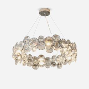 Chrome Round Crystal Chandelier contemporary ceiling lighting