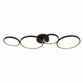Cirque 4 Light LED Black Ring Flush Ceiling Light Searchlight soft glow ceiling light