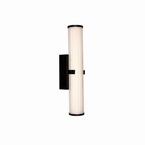 Clamp 18w LED Black Bathroom Wall Light, Opal Ribbed Glass vintage desk lamp