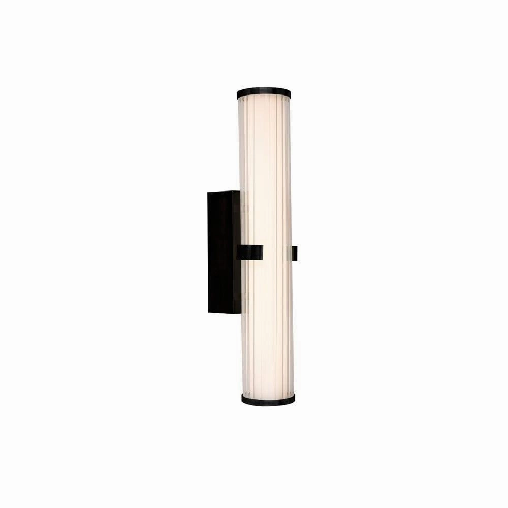 Clamp 18w LED Black Bathroom Wall Light, Opal Ribbed Glass vintage desk lamp