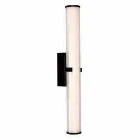 Clamp 23w LED Bathroom Black Wall Light, Opal Ribbed Glass vintage desk lamp