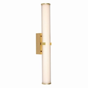 Clamp LED Gold Bathroom Wall Light, 23w, Opal Ribbed Glass vintage desk lamp