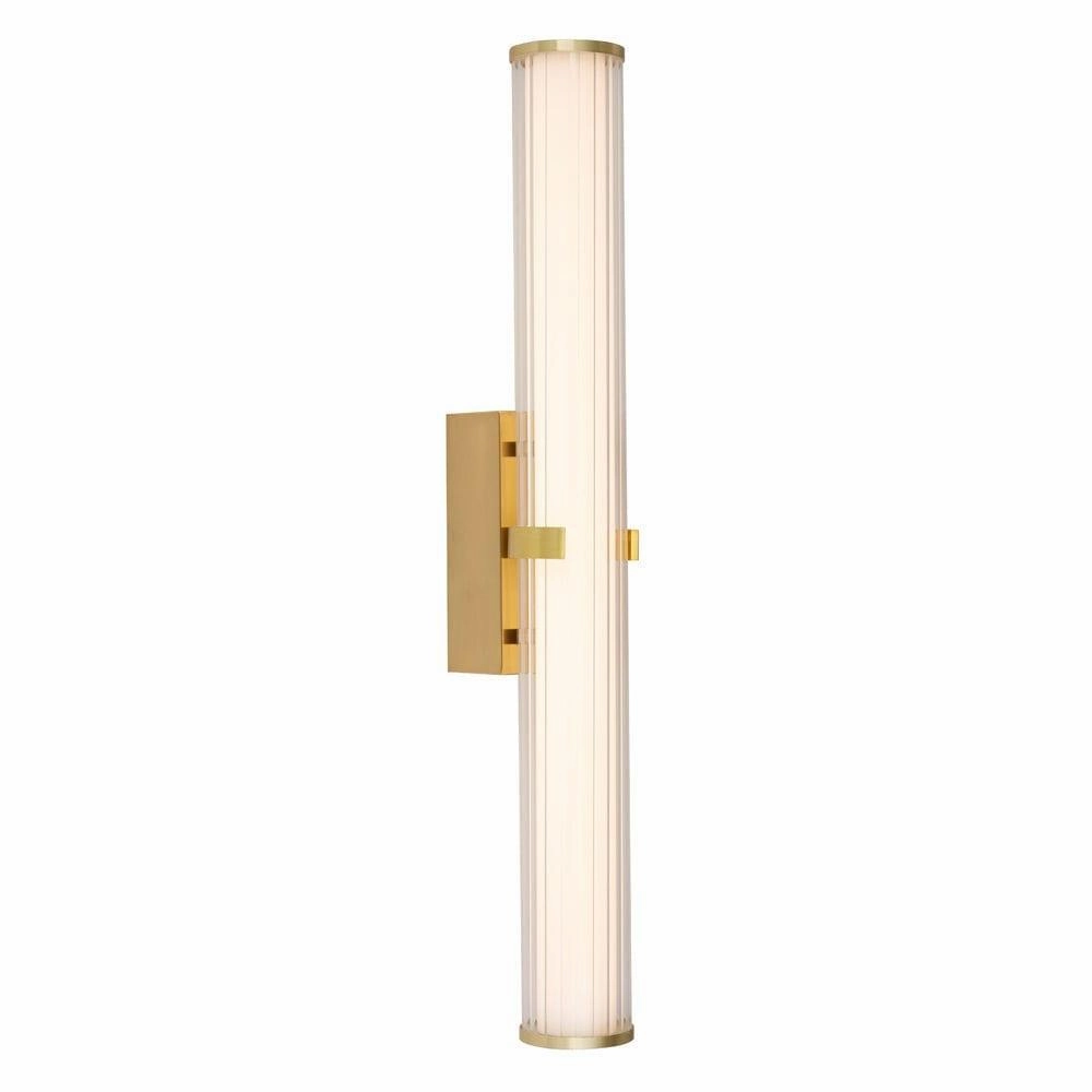 Clamp LED Gold Bathroom Wall Light, 23w, Opal Ribbed Glass vintage desk lamp