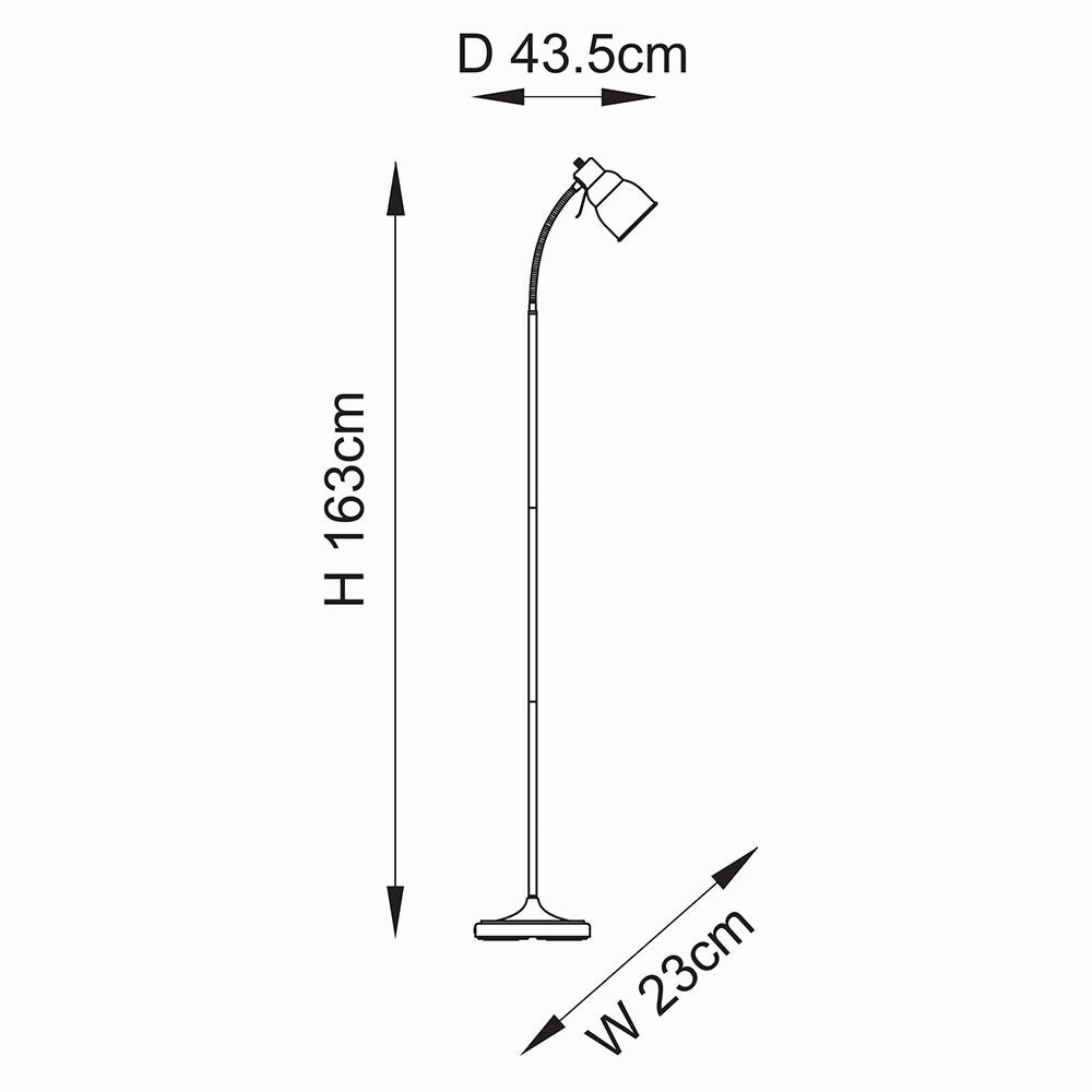 Classic Flexi Nickel Reader Floor Lamp