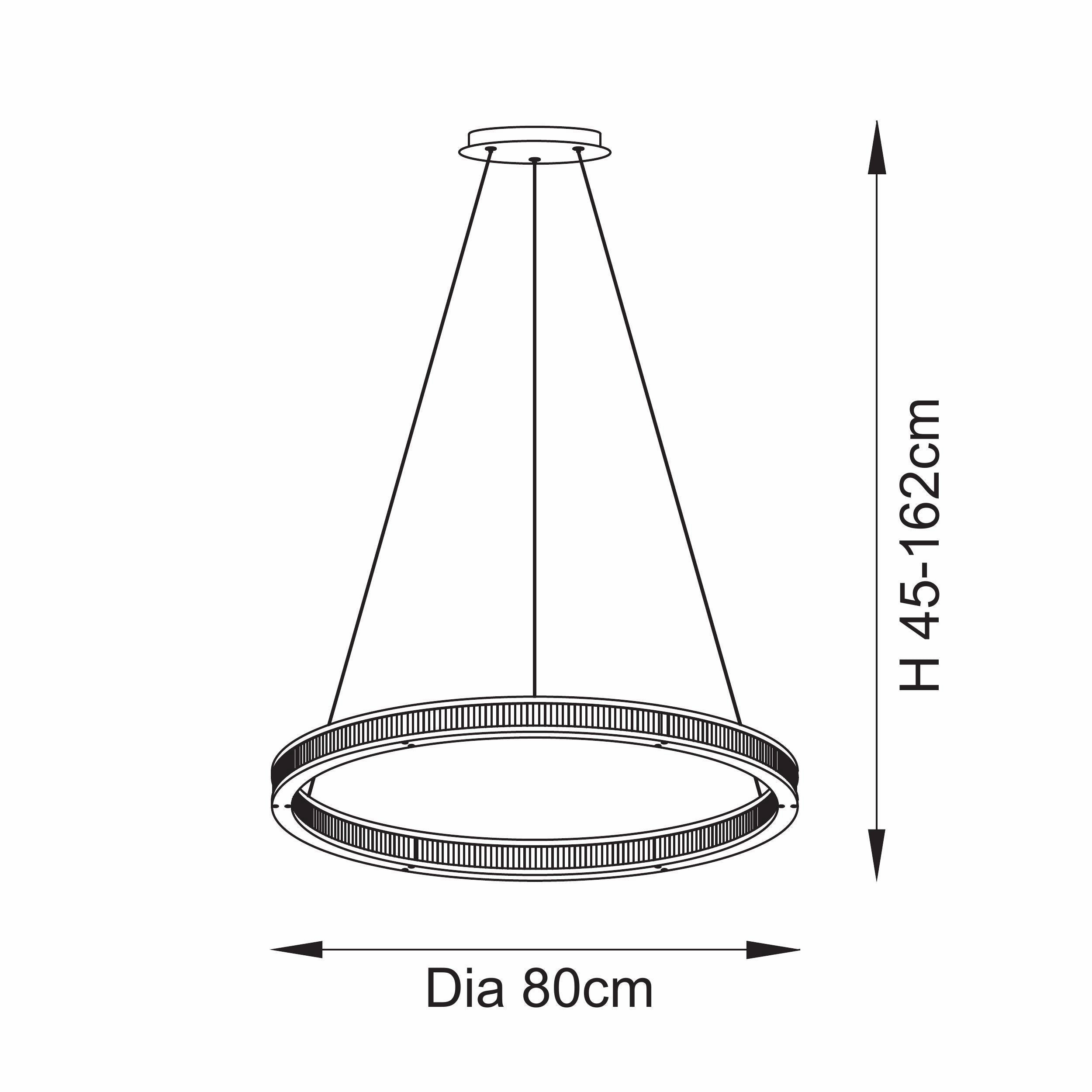 Classic Ribbed Hoop Gold Modern LED Ceiling Pendant Light