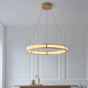Classic Ribbed Hoop Gold Modern LED Ceiling Pendant Light soft glow ceiling light