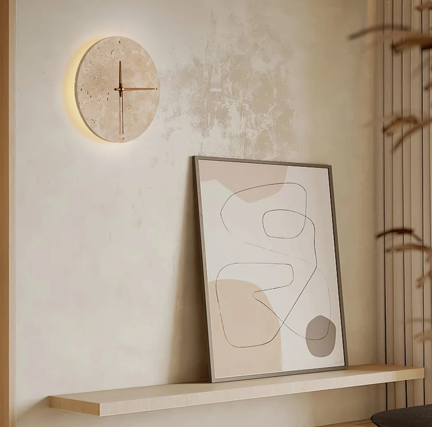 Clock Travertine Wall Lamp