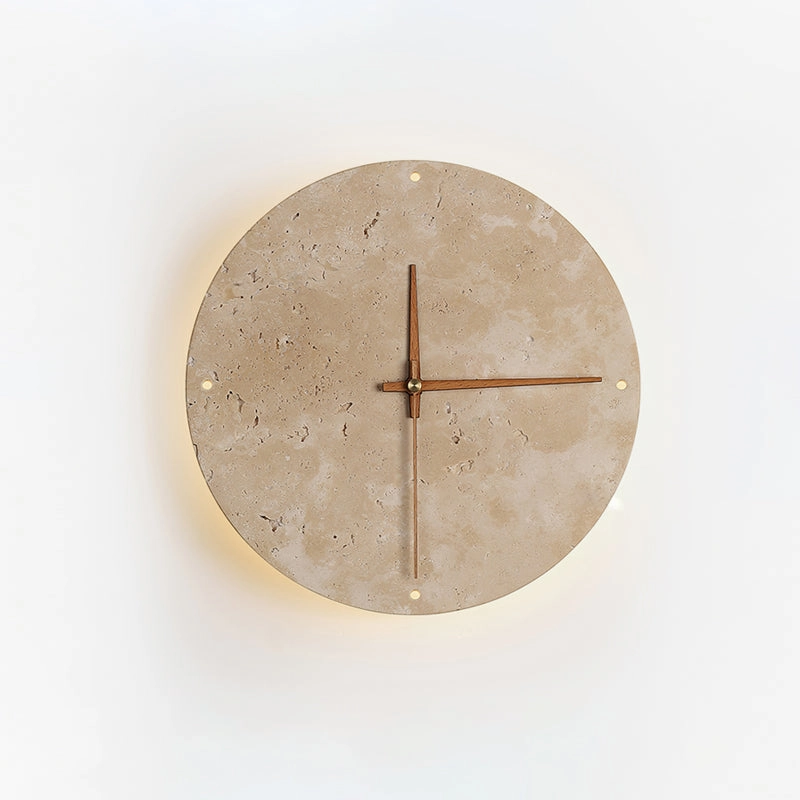 Clock Travertine Wall Lamp