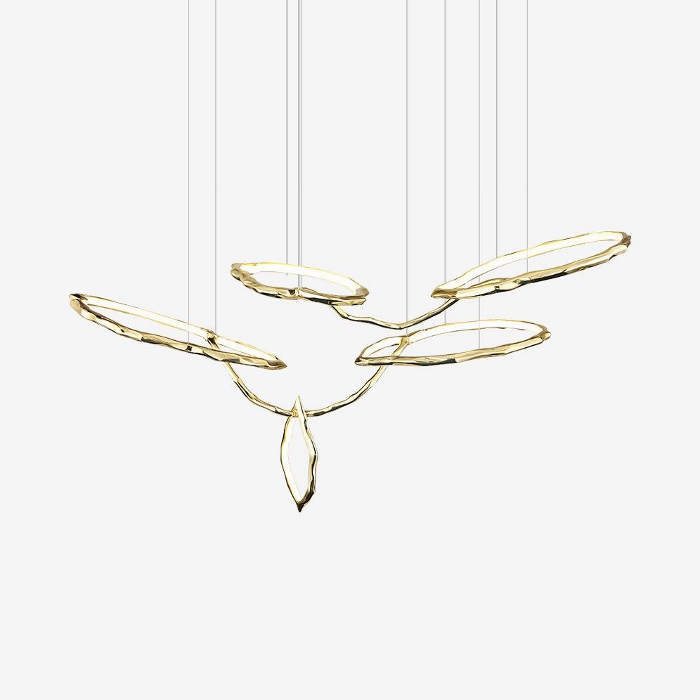 Cloud Rings Series Brass Chandelier minimalist reading light