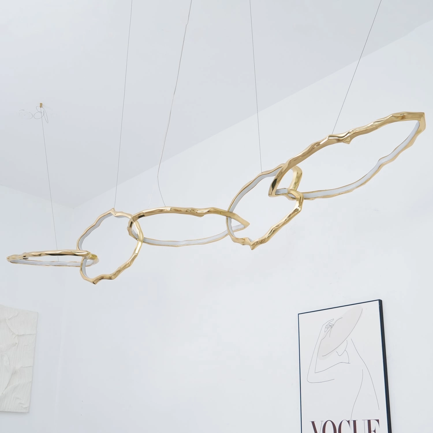 Cloud Rings Series Brass Chandelier