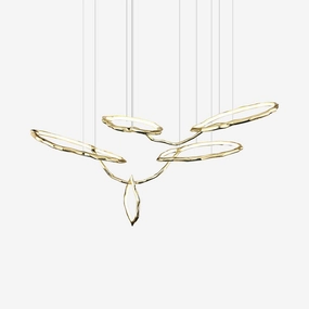 Cloud Rings Series Brass Chandelier minimalist reading light
