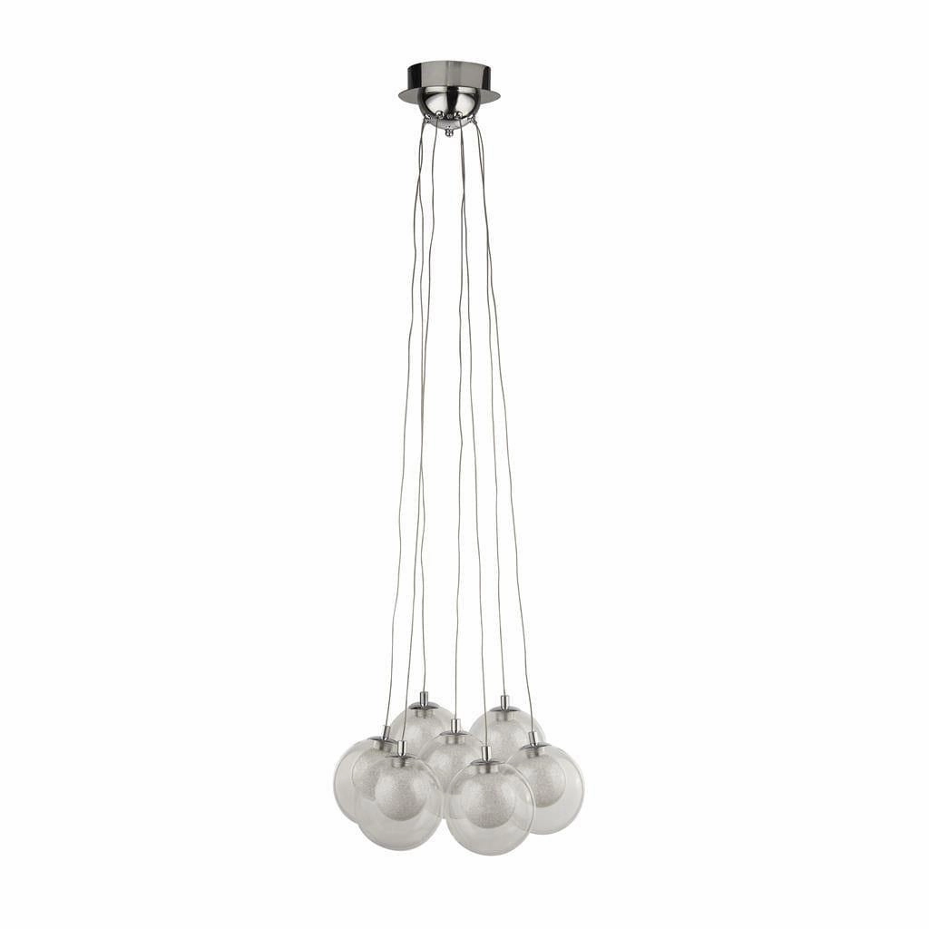 Cluster 7 Light Glass & Crystal LED Ball Ceiling Pendant soft glow ceiling light