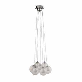 Cluster 7 Light Glass & Crystal LED Ball Ceiling Pendant soft glow ceiling light