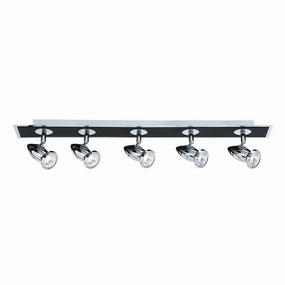 Comet 5 Light Bar Chrome & Black Adjustable Spotlights tall arc lamp for living room