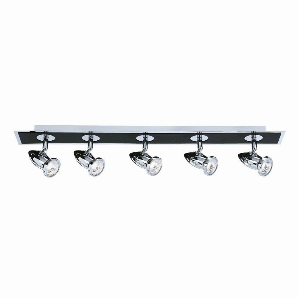 Comet 5 Light Bar Chrome & Black Adjustable Spotlights tall arc lamp for living room