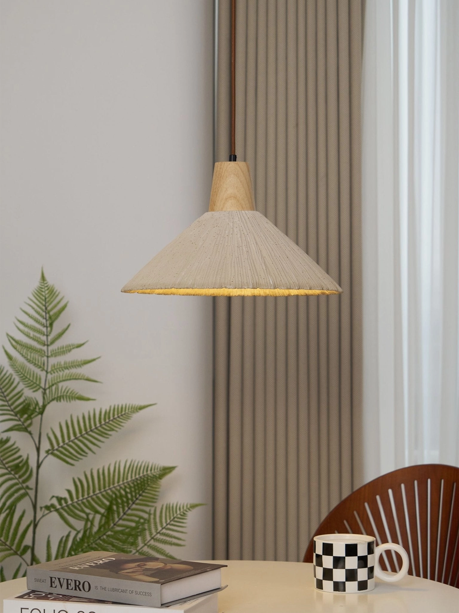Concrete Pleated Pendant Lamp