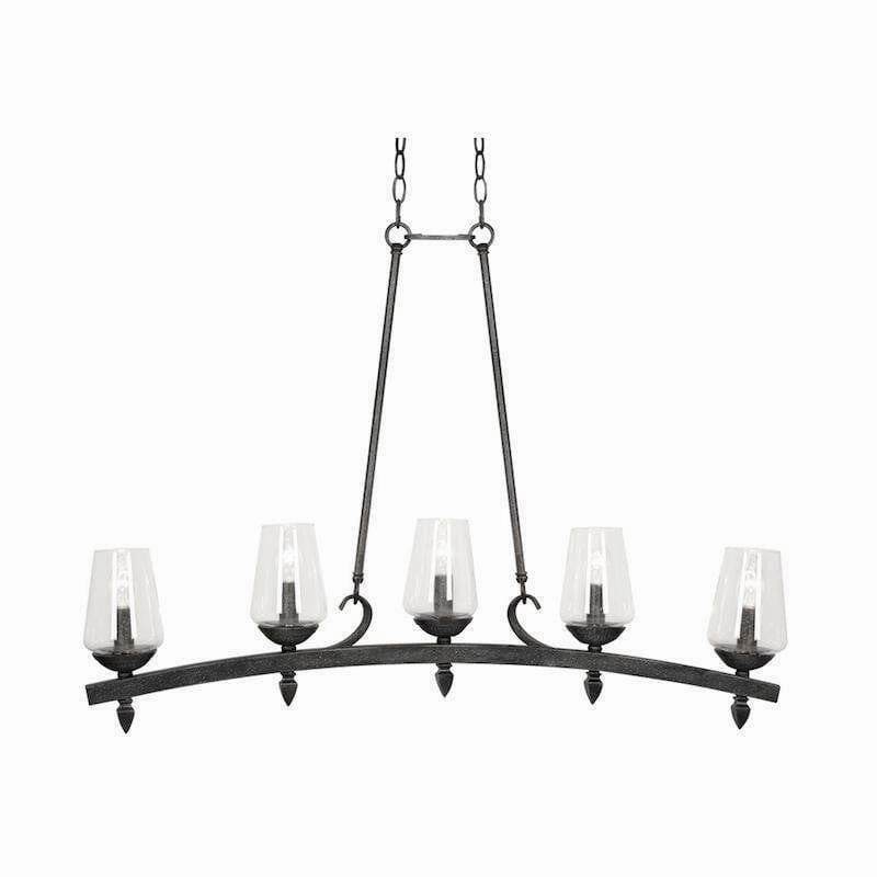 Corfe 5 Light Silver Brushed Black Ceiling Pendant soft glow ceiling light