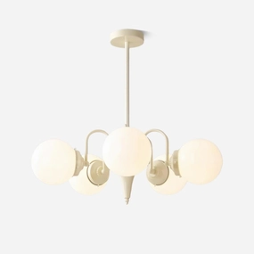 Cream Glass Ball Chandelier minimalist reading light