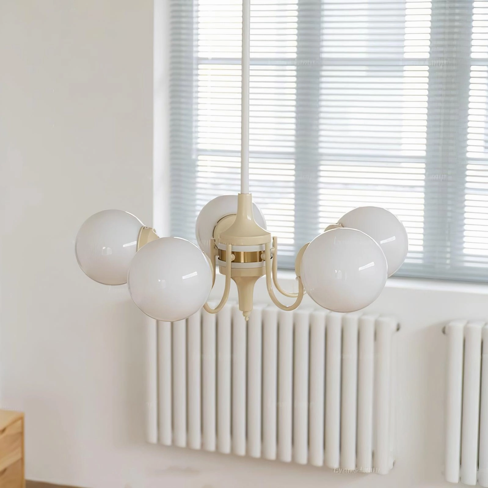 Cream Glass Ball Chandelier