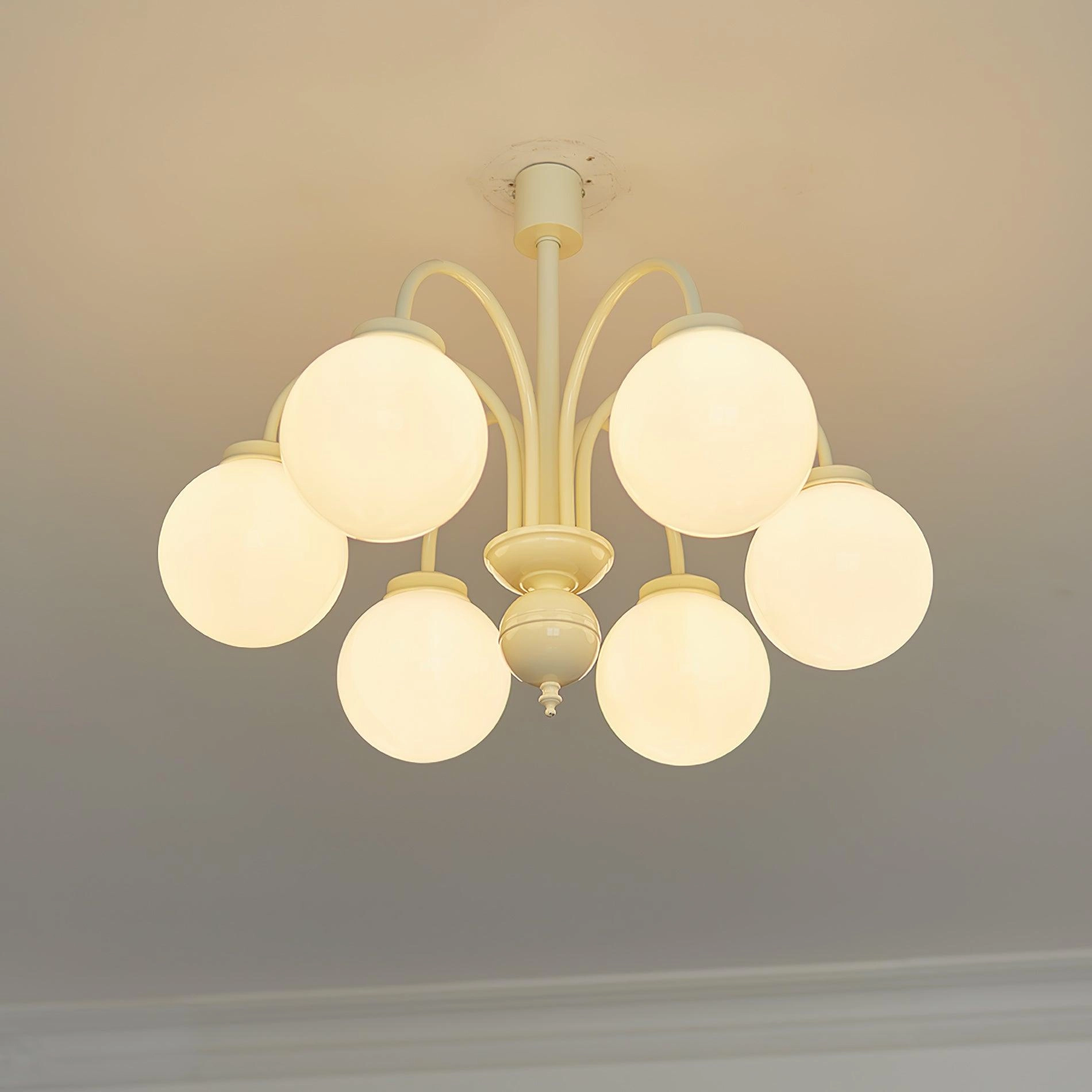 Cream Glass Sphere Chandelier