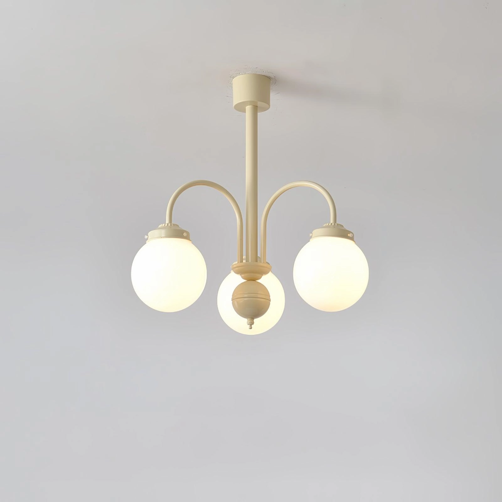 Cream Glass Sphere Chandelier