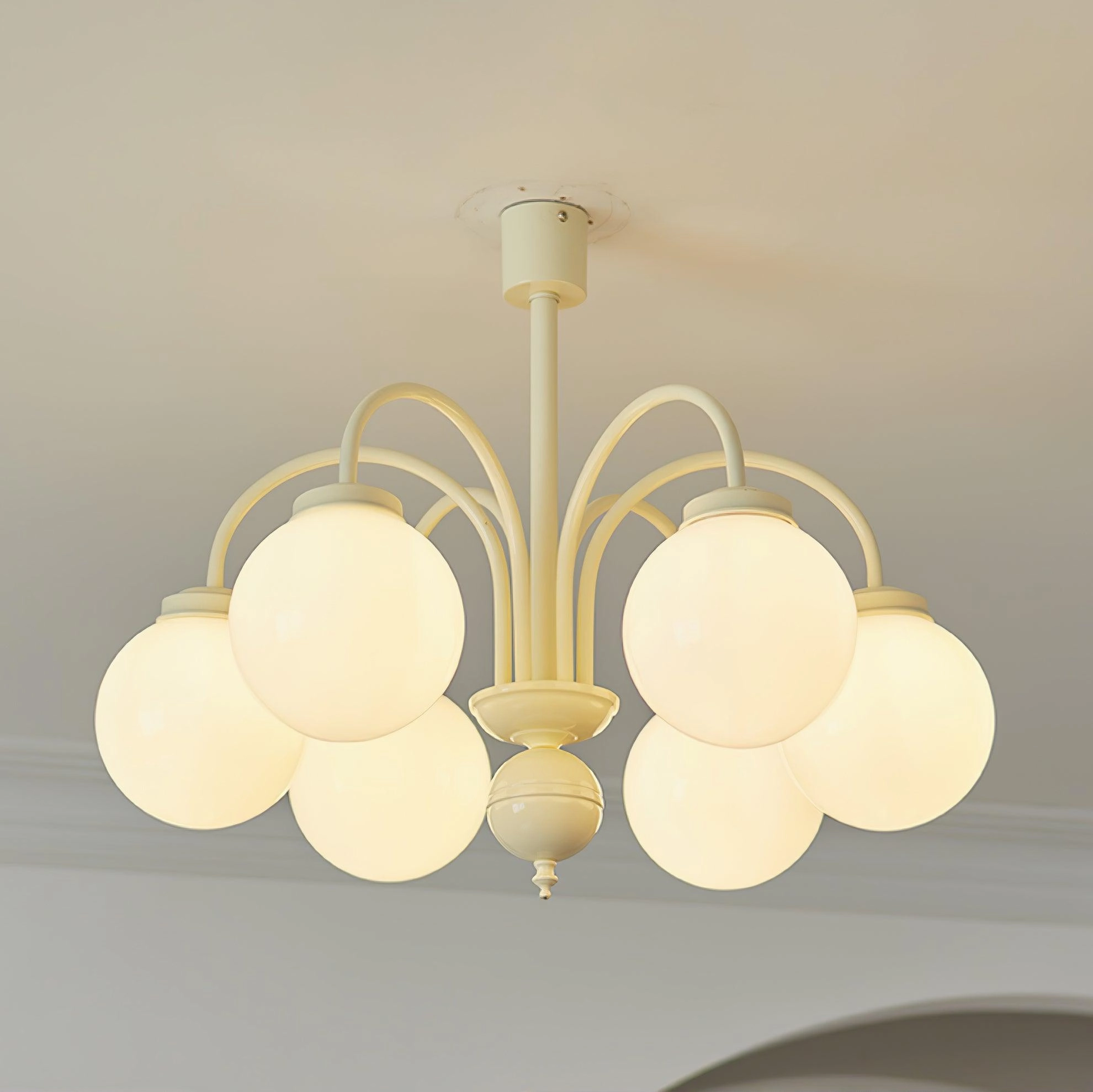 Cream Glass Sphere Chandelier