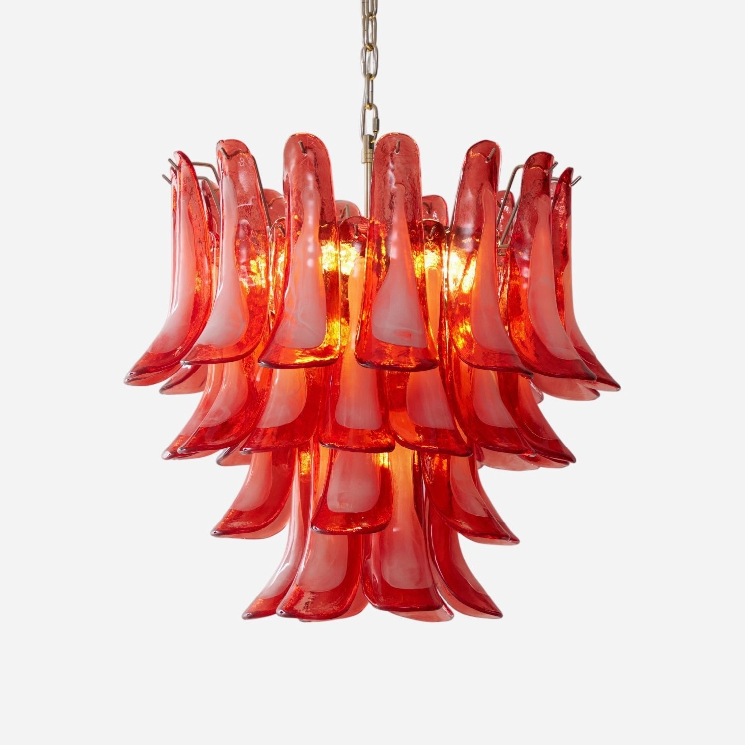 Crimson Glass Murano Petals Chandelier minimalist reading light