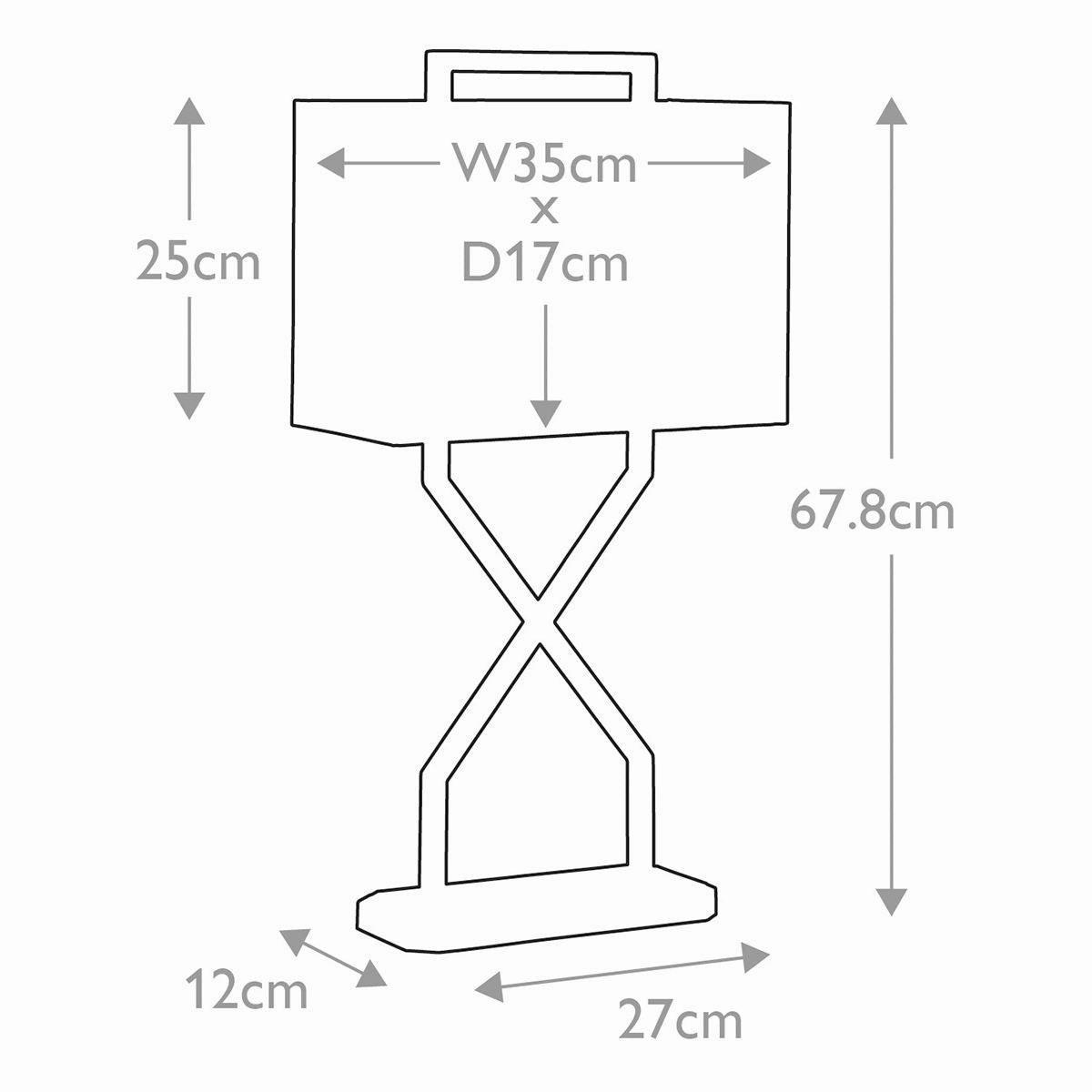Cross Gold Modern Table Lamp - Ivory shade