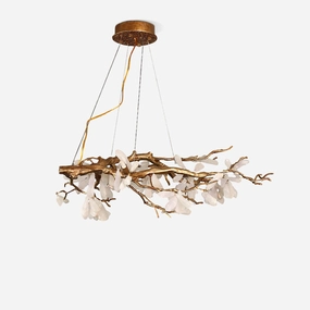 Crushed Natural Stone Chandelier minimalist reading light