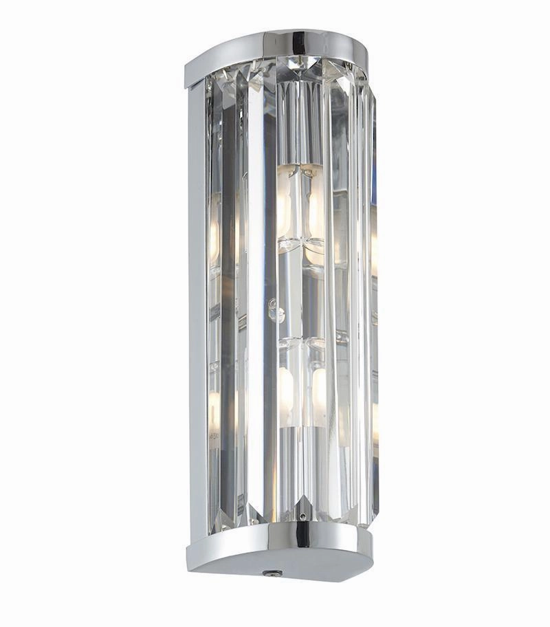 Crystal 2 Light IP44 Polished Chrome Bathroom Wall Light vintage desk lamp