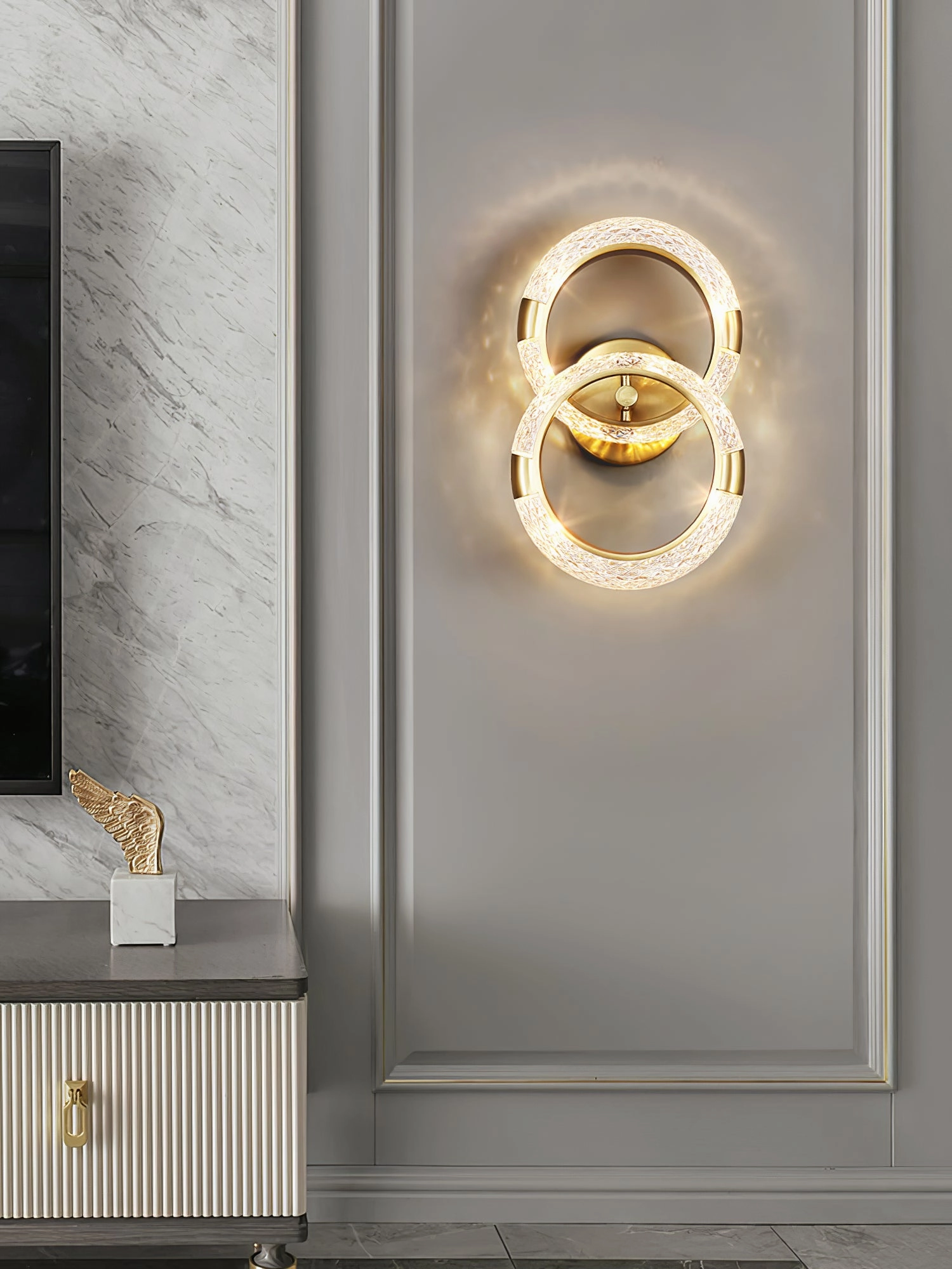 Crystal LED Round Wall Lamp